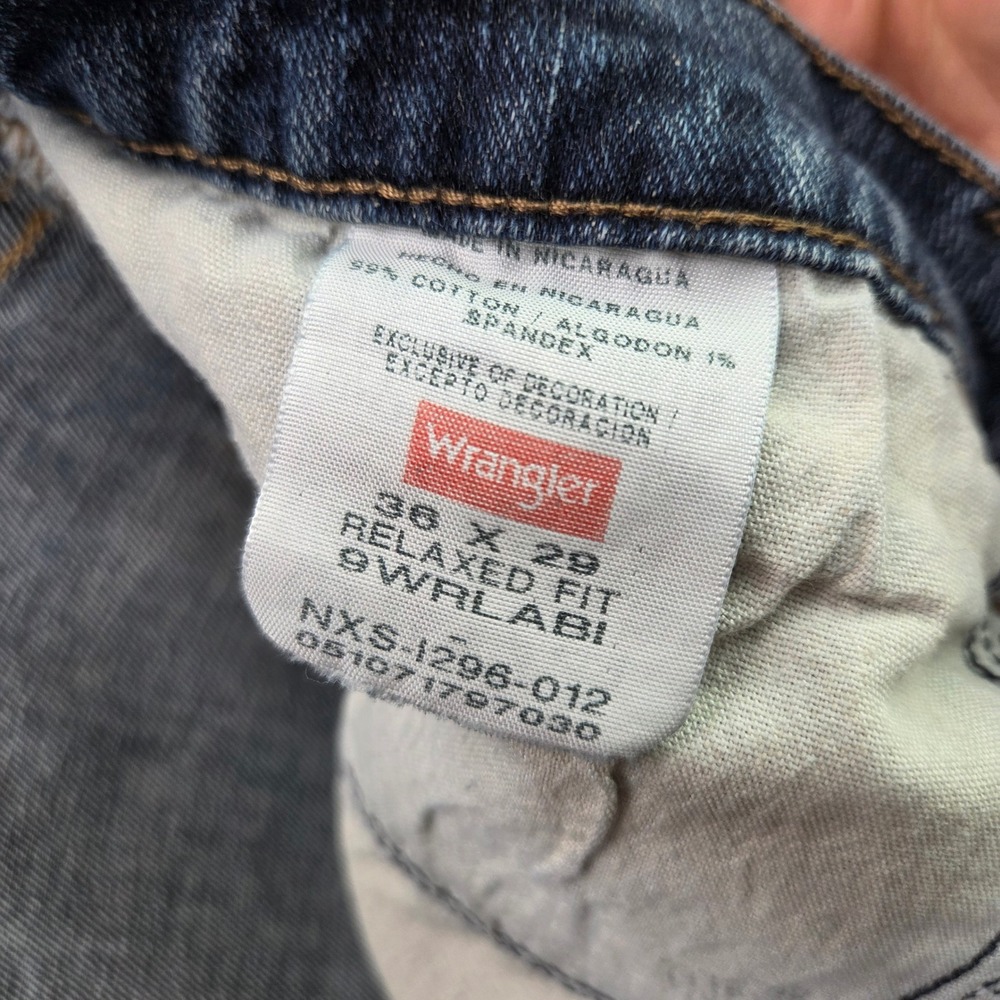 Wrangler Five Star Jeans Mens 36x29 Blue Straight Leg Premium Denim Pants - Picture 10 of 10